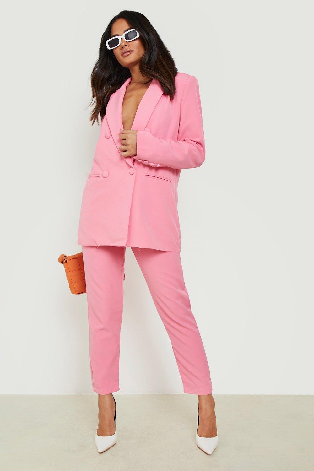 Ladies pink trouser suit cheap uk